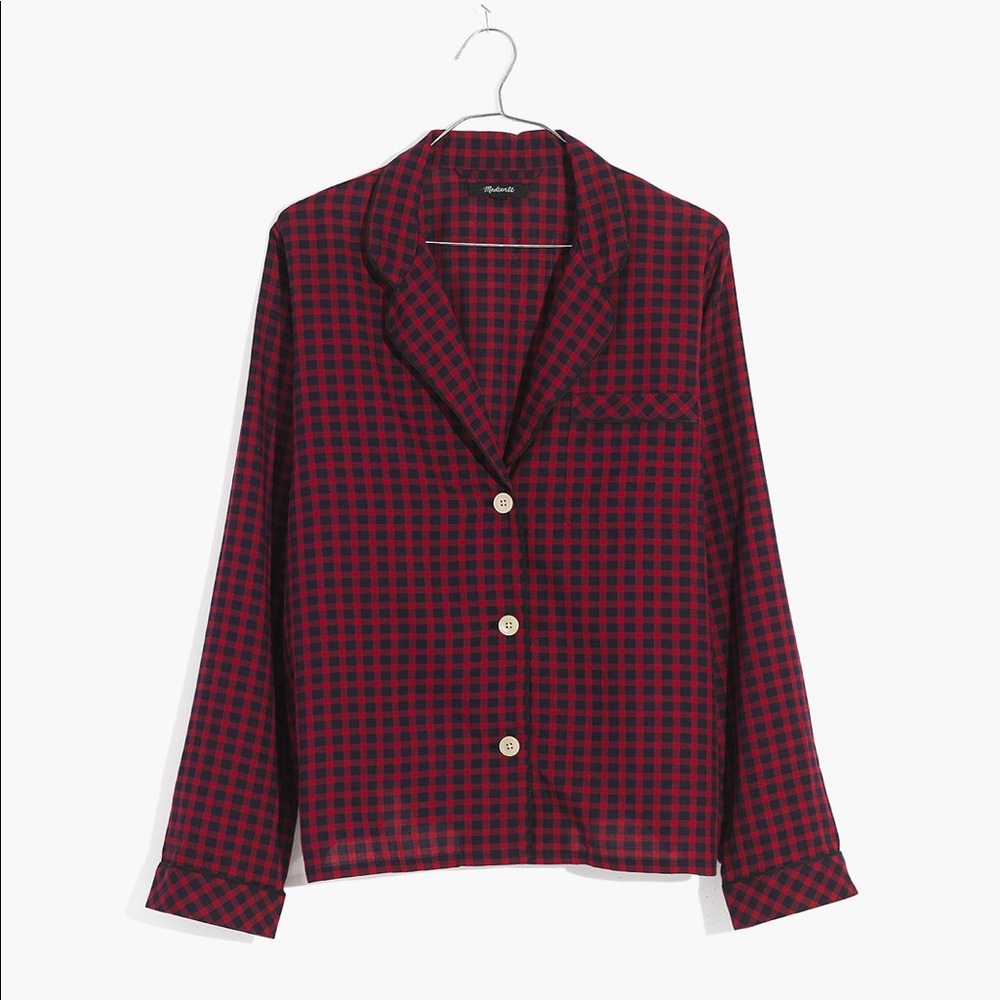 Bedtime Long-Sleeve Pajama Top Gingha